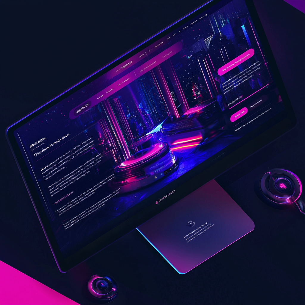 Diseño web estilo neón, tendencia del diseño web en 2025